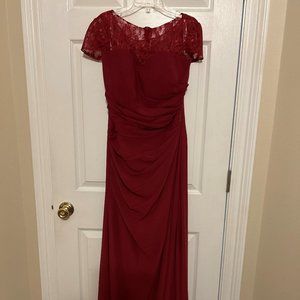 burgundy mother of the bride dress